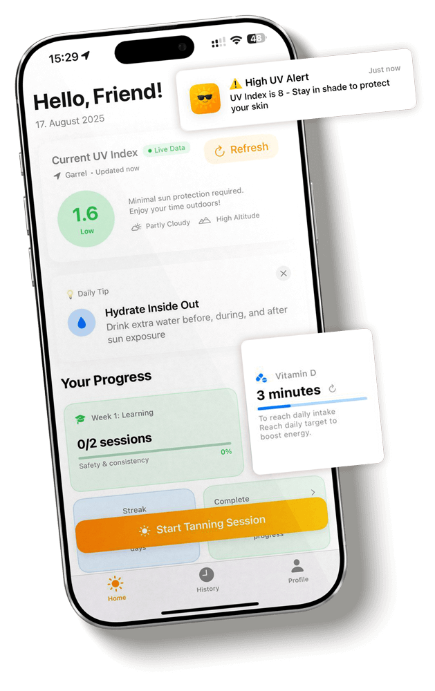 SunGlow App Interface